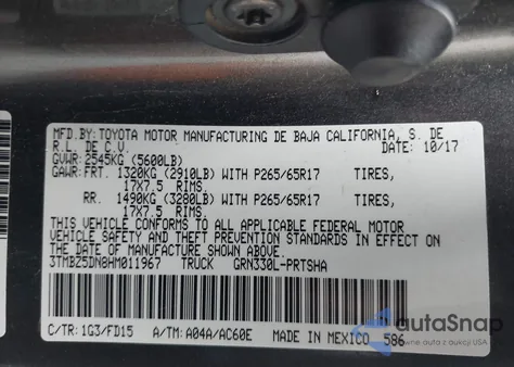 2017 Toyota Tacoma Double Cab from USA, damaged, VIN 3TMBZ5DN8HM011967